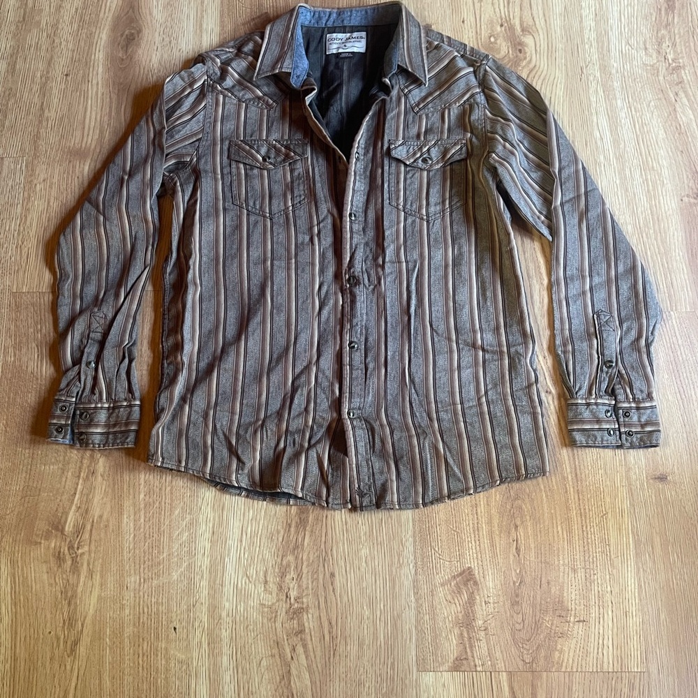 Cody James Men's Casual Striped Button Up Shirt